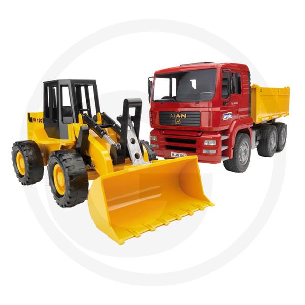 Bruder tovornjak z bagrom