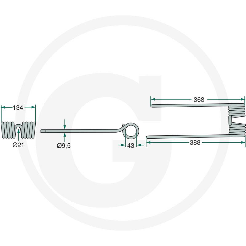 Vzmetni krak obračalnika Krone levi