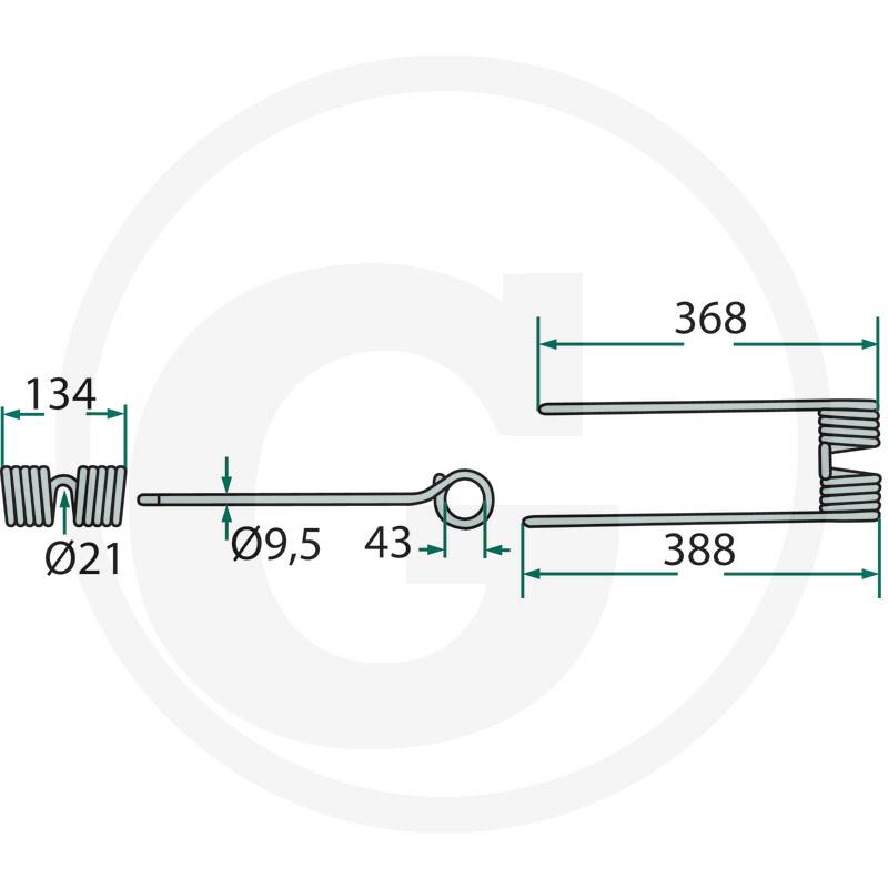 Vzmetni krak obračalnika Krone desni
