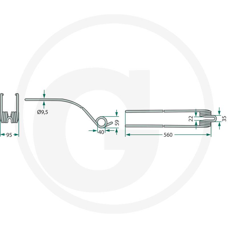 Vzmetni krak zgrabljalnika Fella