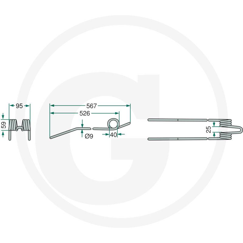 Vzmetni krak zgrabljalnika Deutz-Fahr