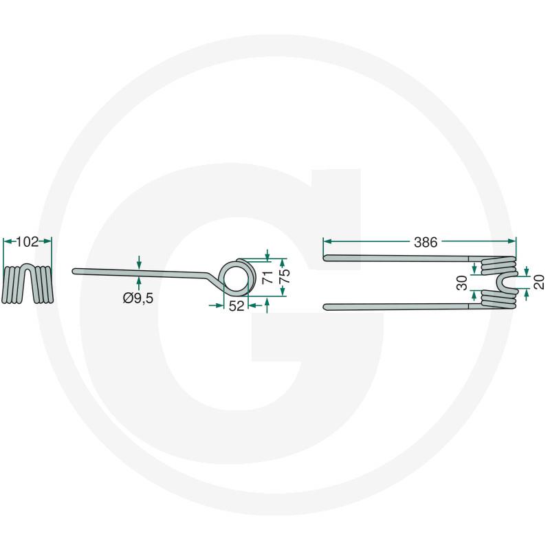 Vzmetni krak obračalnika Pottinger