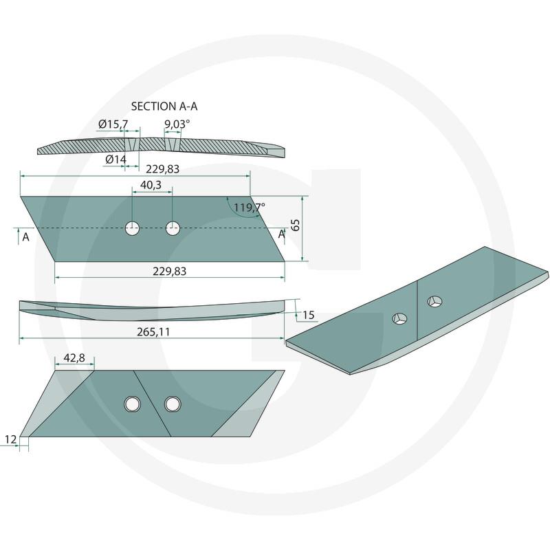 Špica Kverneland 15mm