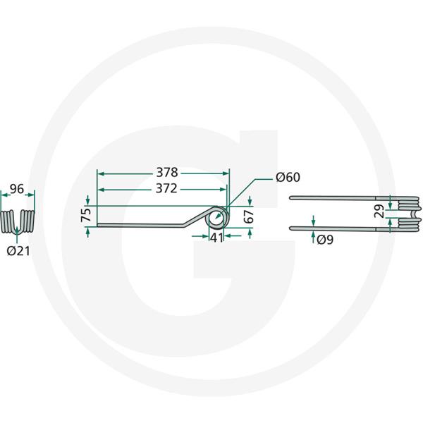 Vzmetni krak obračalnika Deutz-Fahr