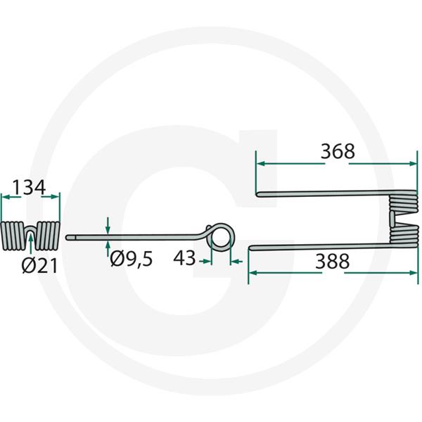 Vzmetni krak obračalnika Krone desni