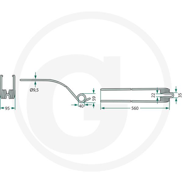 Vzmetni krak zgrabljalnika Fella