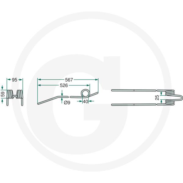Vzmetni krak zgrabljalnika Deutz-Fahr