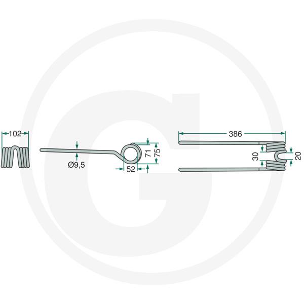 Vzmetni krak obračalnika Pottinger