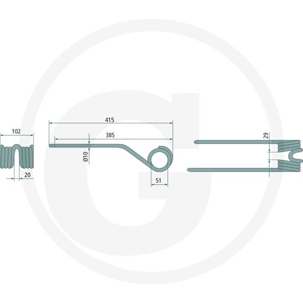 Vzmetni krak obračalnika Pottinger