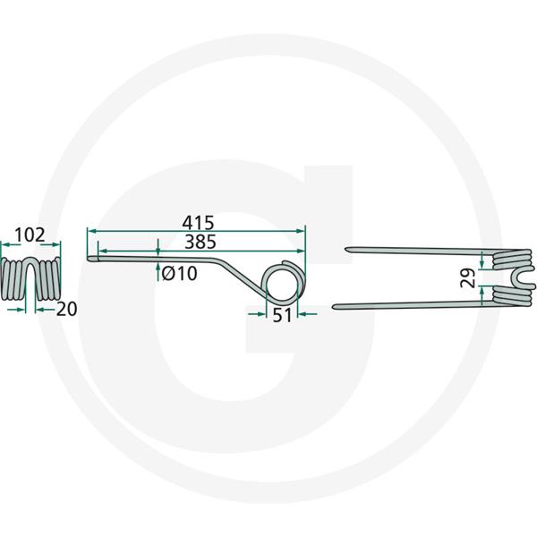 Vzmenti krak obračalnika Pottinger