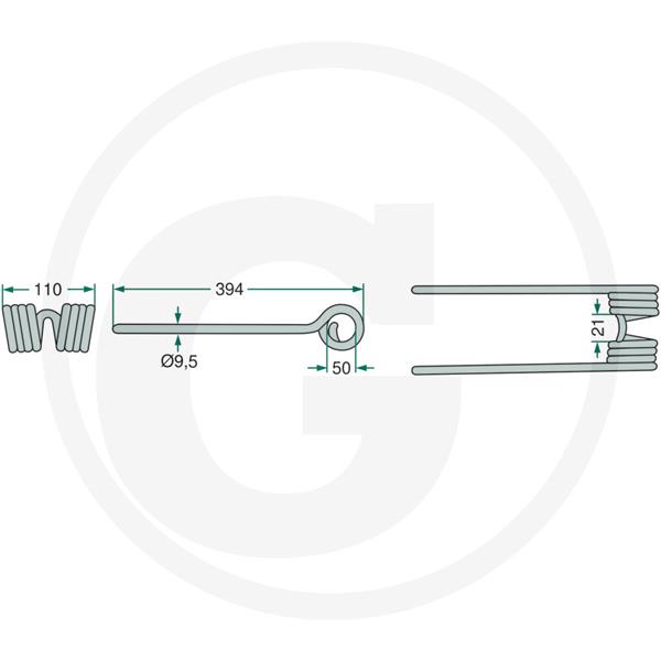 Vzmetni krak obračalnika Kuhn