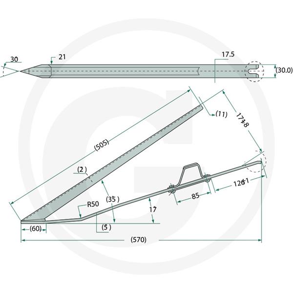 Drsnik za žitni kombajn Claas