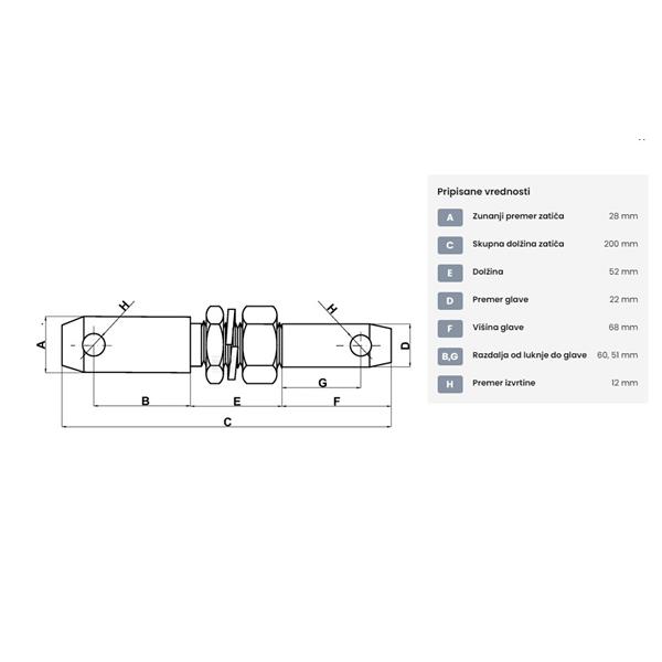 Sornik 22/28mm z navojem